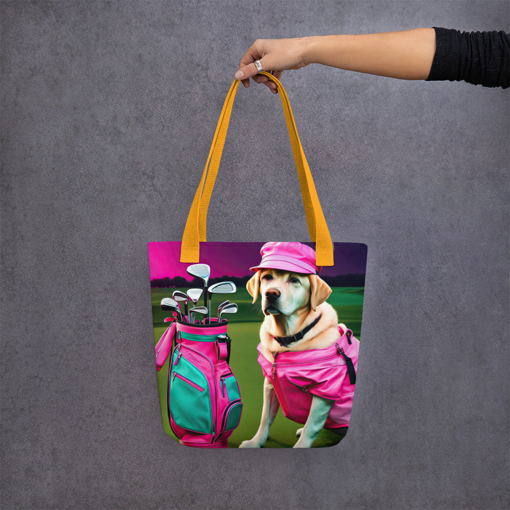 Tote bag-Labrador Retriever Golfer V18