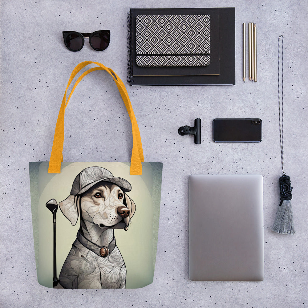 Tote bag-Labrador Retriever Golfer V20