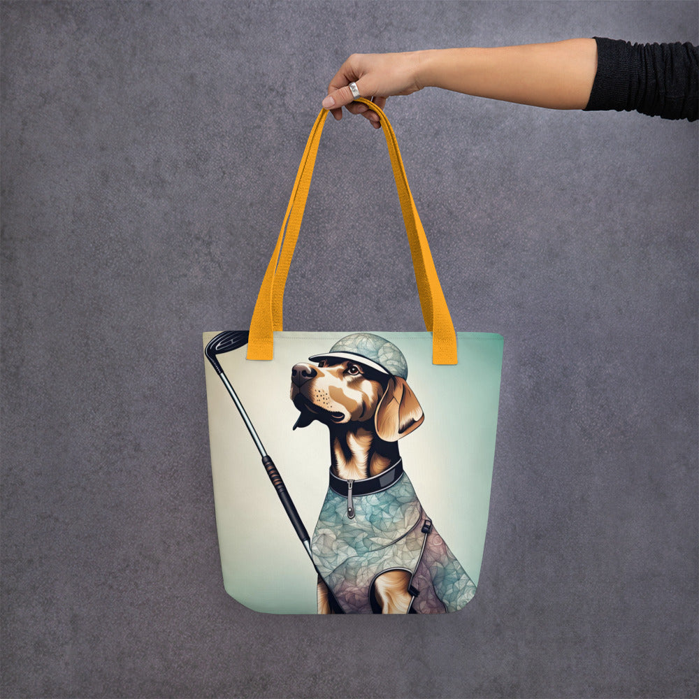 Tote bag-Labrador Retriever Golfer V21