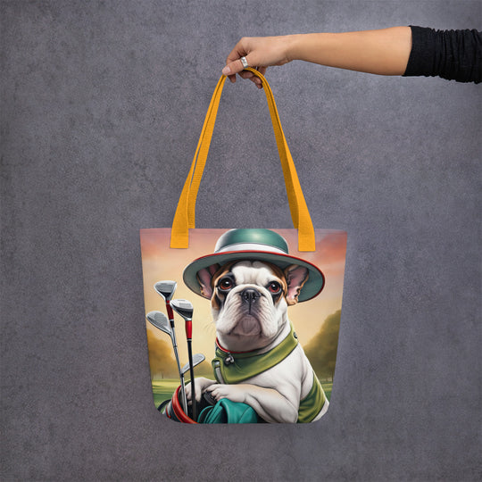 Tote bag-French Bulldog Golfer V9