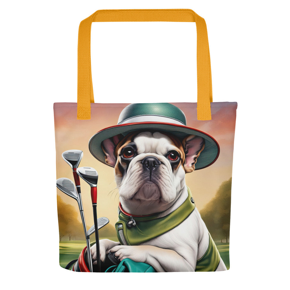 Tote bag-French Bulldog Golfer V9