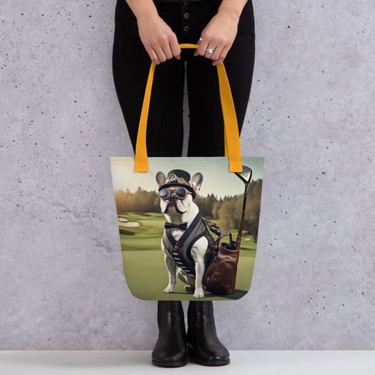 Tote bag-French Bulldog Golfer V43