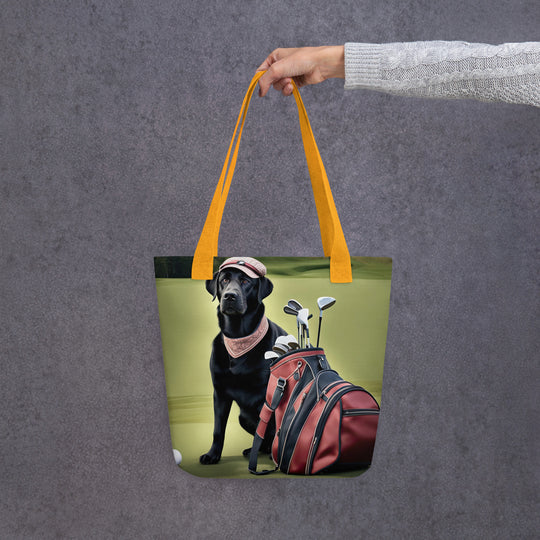 Tote bag-Golden Retriever Golfer V2