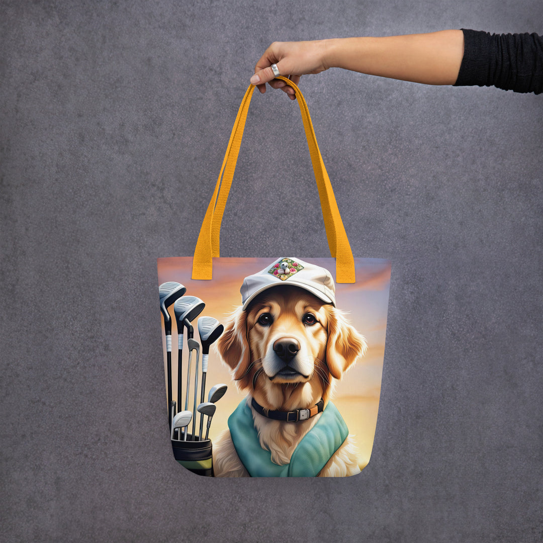 Tote bag-Golden Retriever Golfer V4