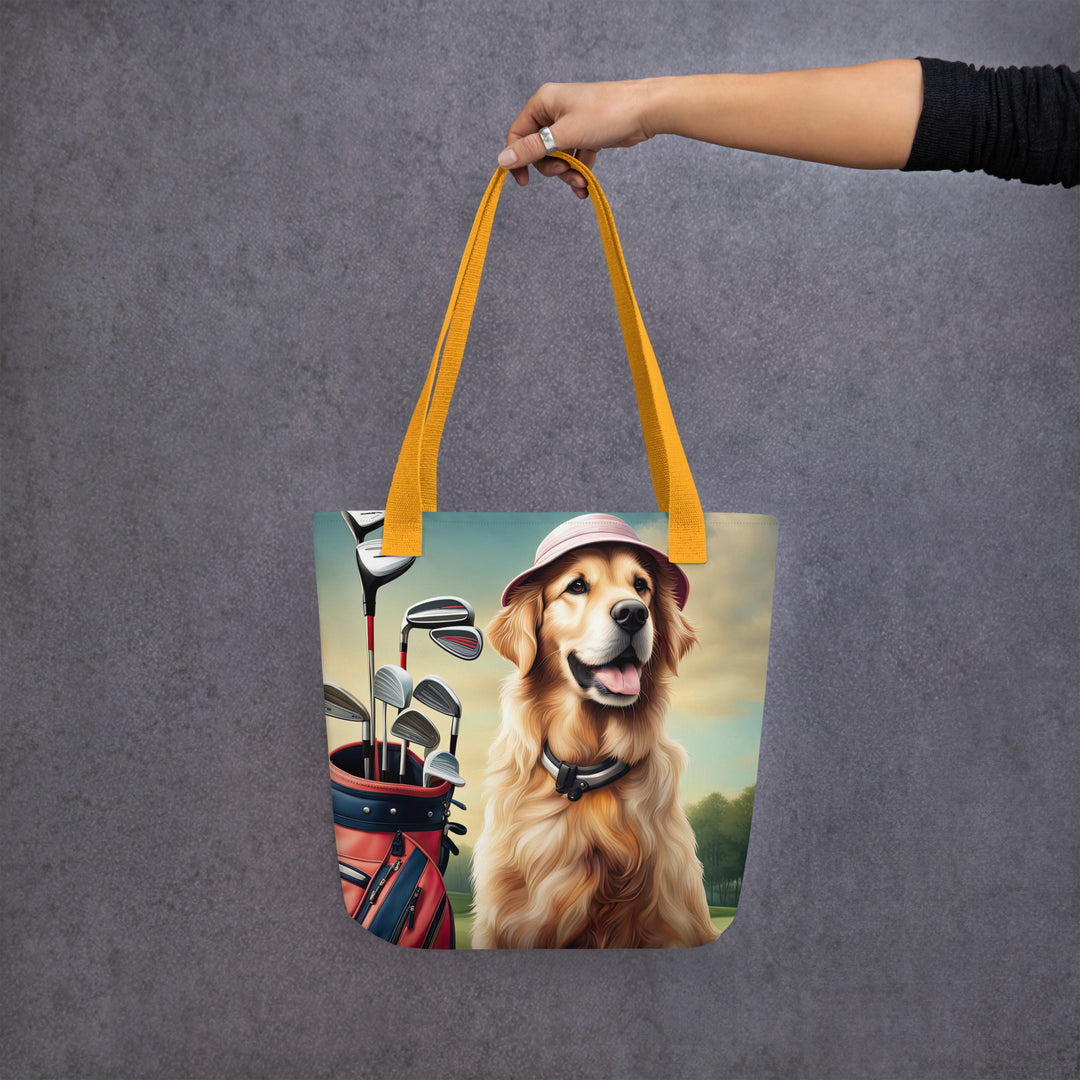 Tote bag-Golden Retriever Golfer V5