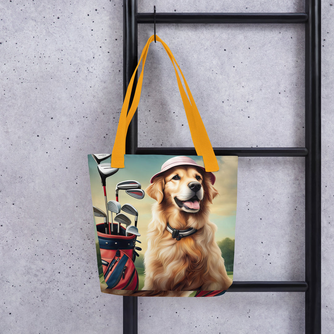 Tote bag-Golden Retriever Golfer V5