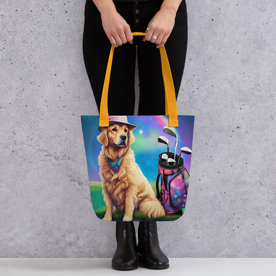 Tote bag-Golden Retriever Golfer V7