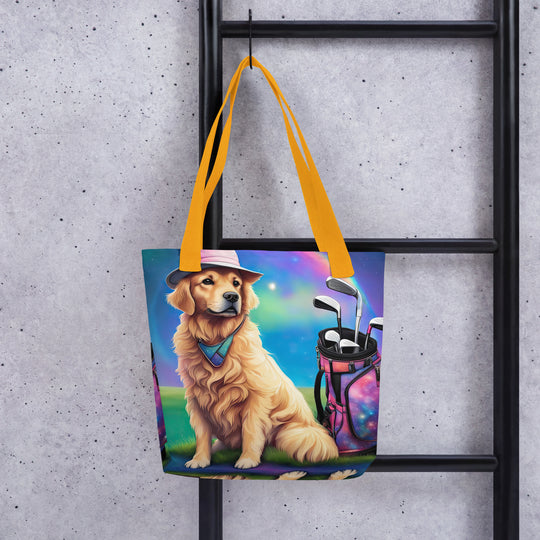 Tote bag-Golden Retriever Golfer V7