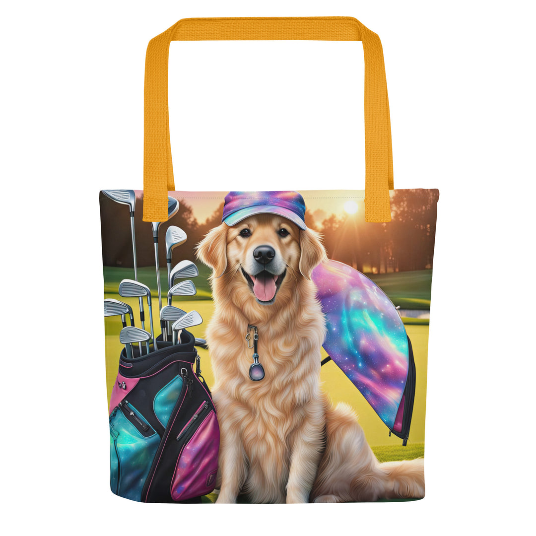 Tote bag-Golden Retriever Golfer V9