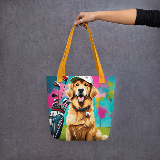 Tote bag-Golden Retriever Golfer V12