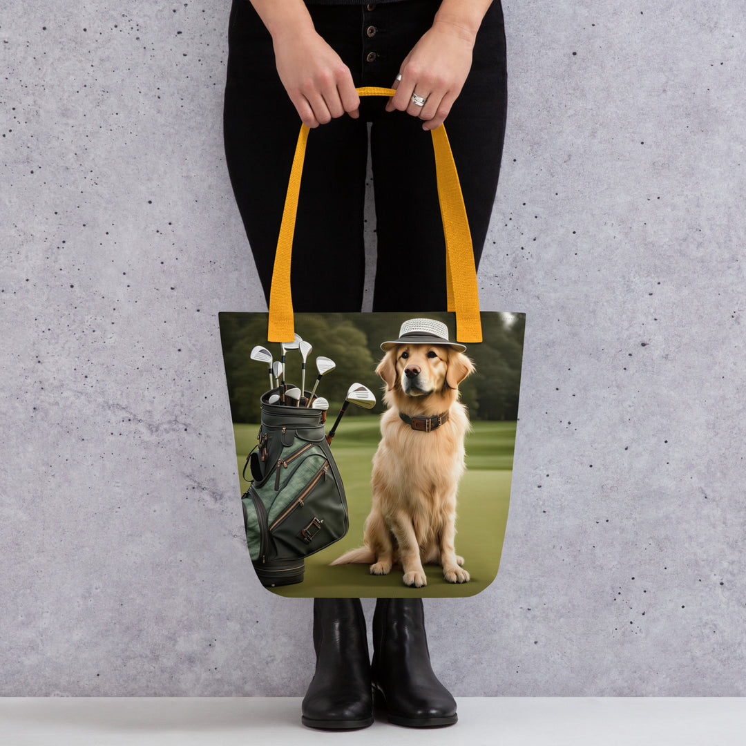 Tote bag-Golden Retriever Golfer V13