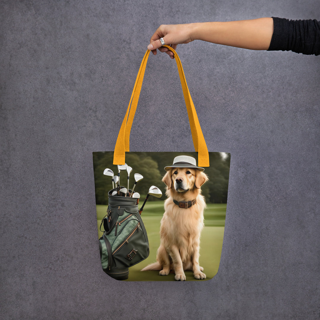 Tote bag-Golden Retriever Golfer V13