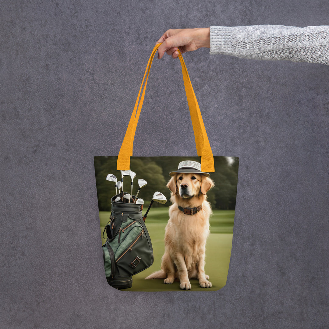 Tote bag-Golden Retriever Golfer V13