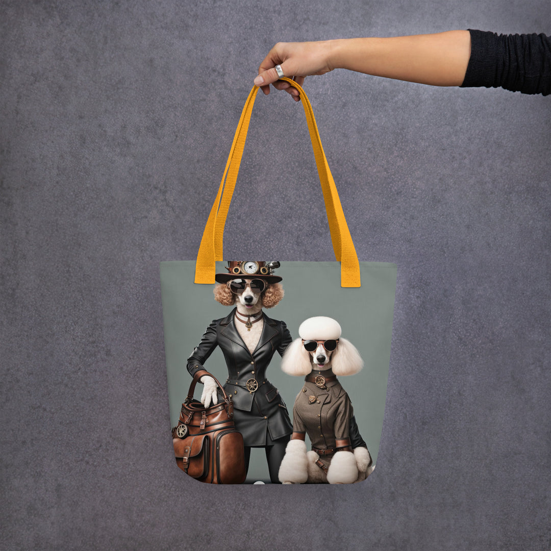 Tote bag-Poodle Golfer