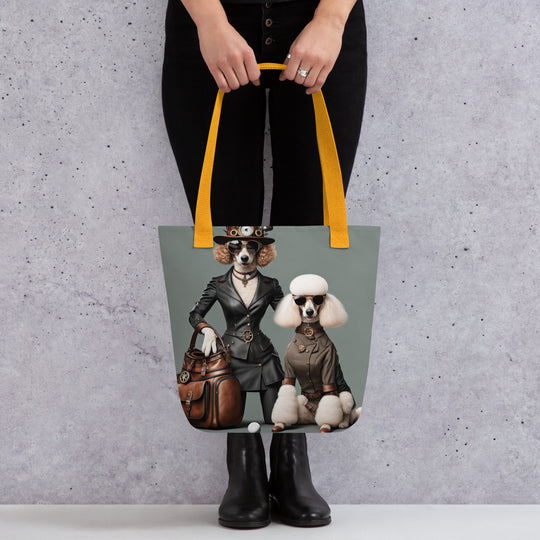 Tote bag-Poodle Golfer