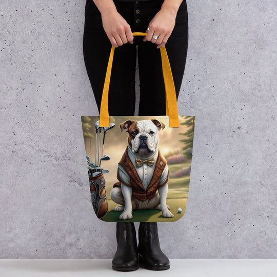 Tote bag-American Bulldog Golfer V3