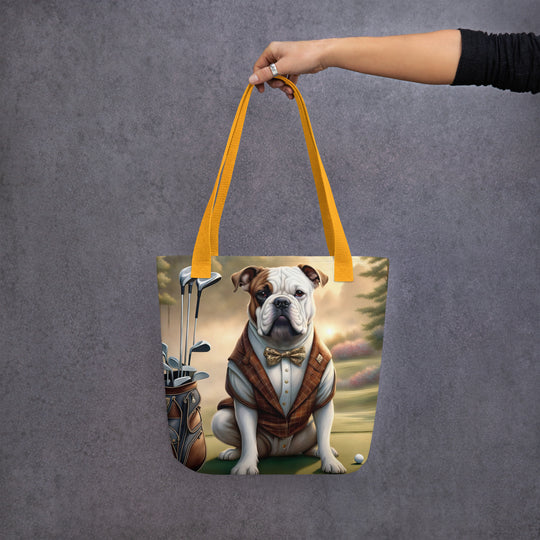 Tote bag-American Bulldog Golfer V3