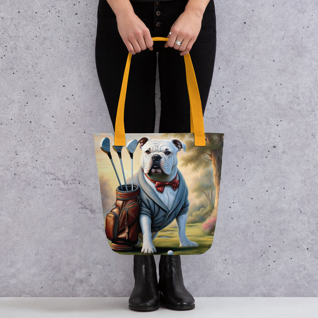 Tote bag-Bulldog Golfer V4