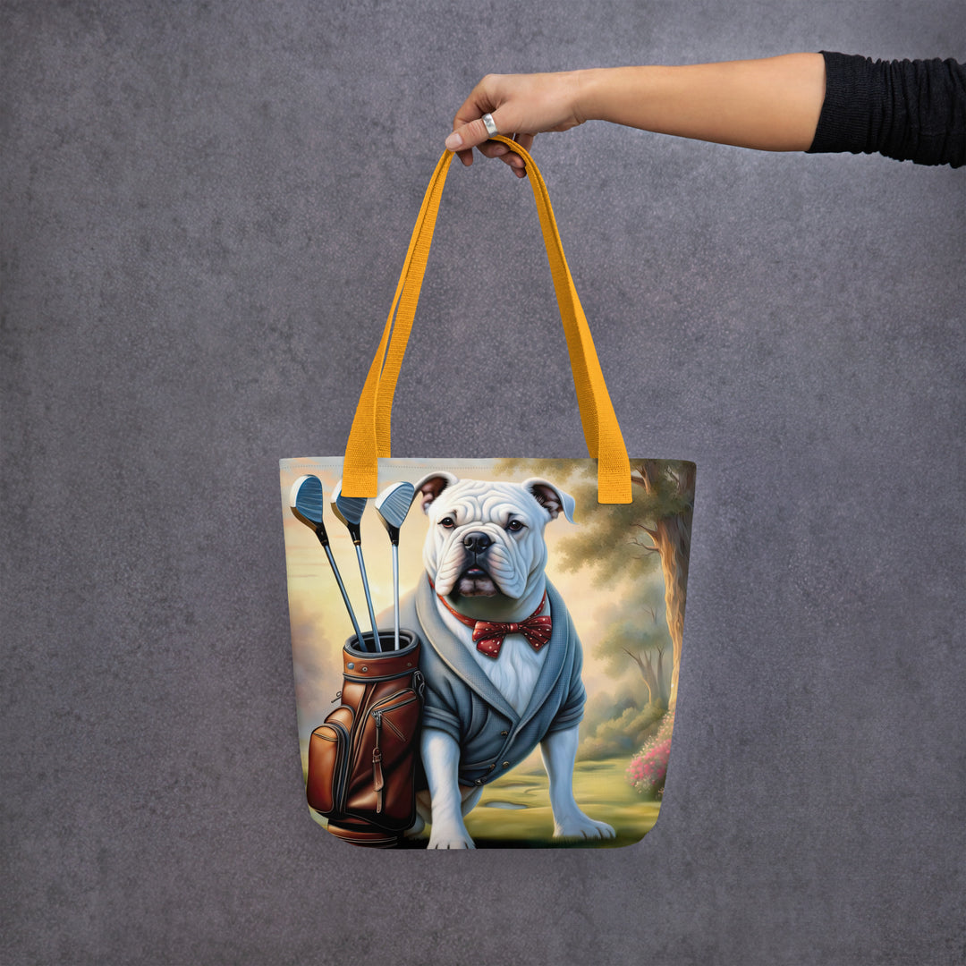 Tote bag-Bulldog Golfer V4