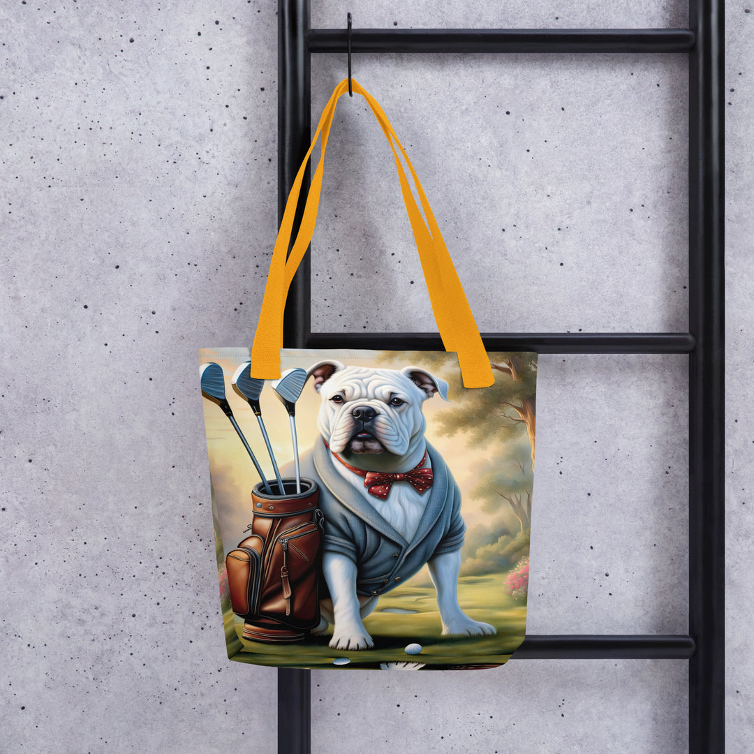 Tote bag-Bulldog Golfer V4