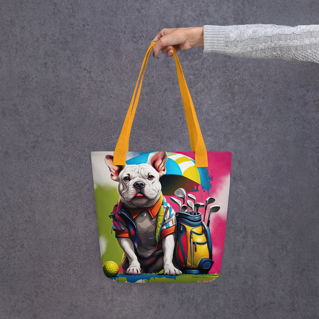 Tote bag-Bulldog Golfer V5