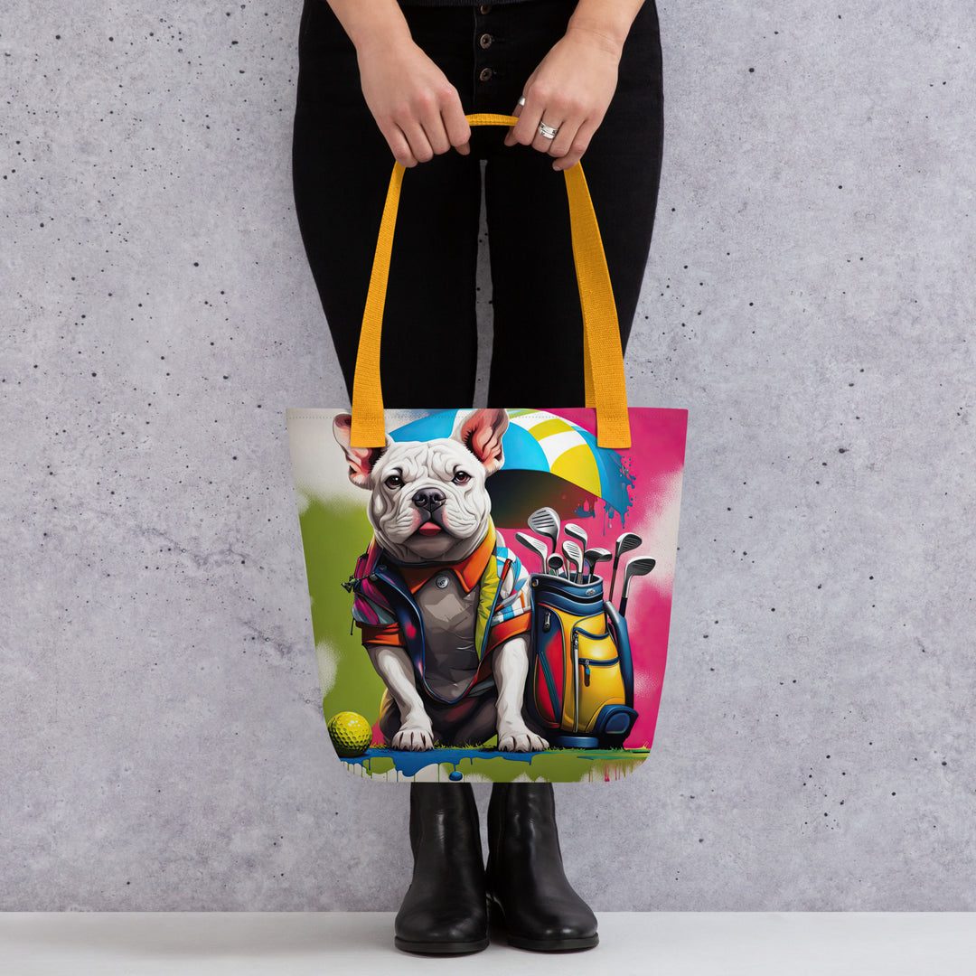 Tote bag-Bulldog Golfer V5