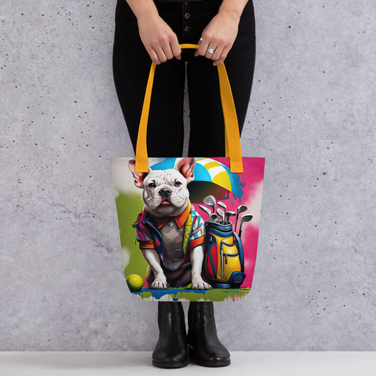 Tote bag-Bulldog Golfer V5