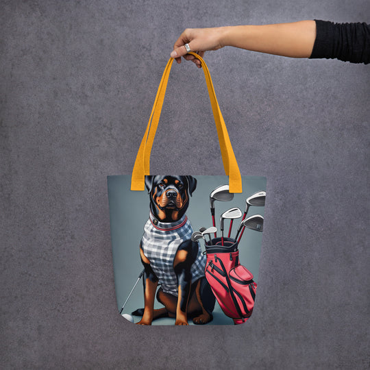 Tote bag-Rottweiler Golfer V3