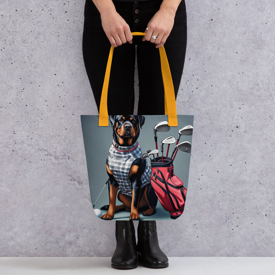 Tote bag-Rottweiler Golfer V3