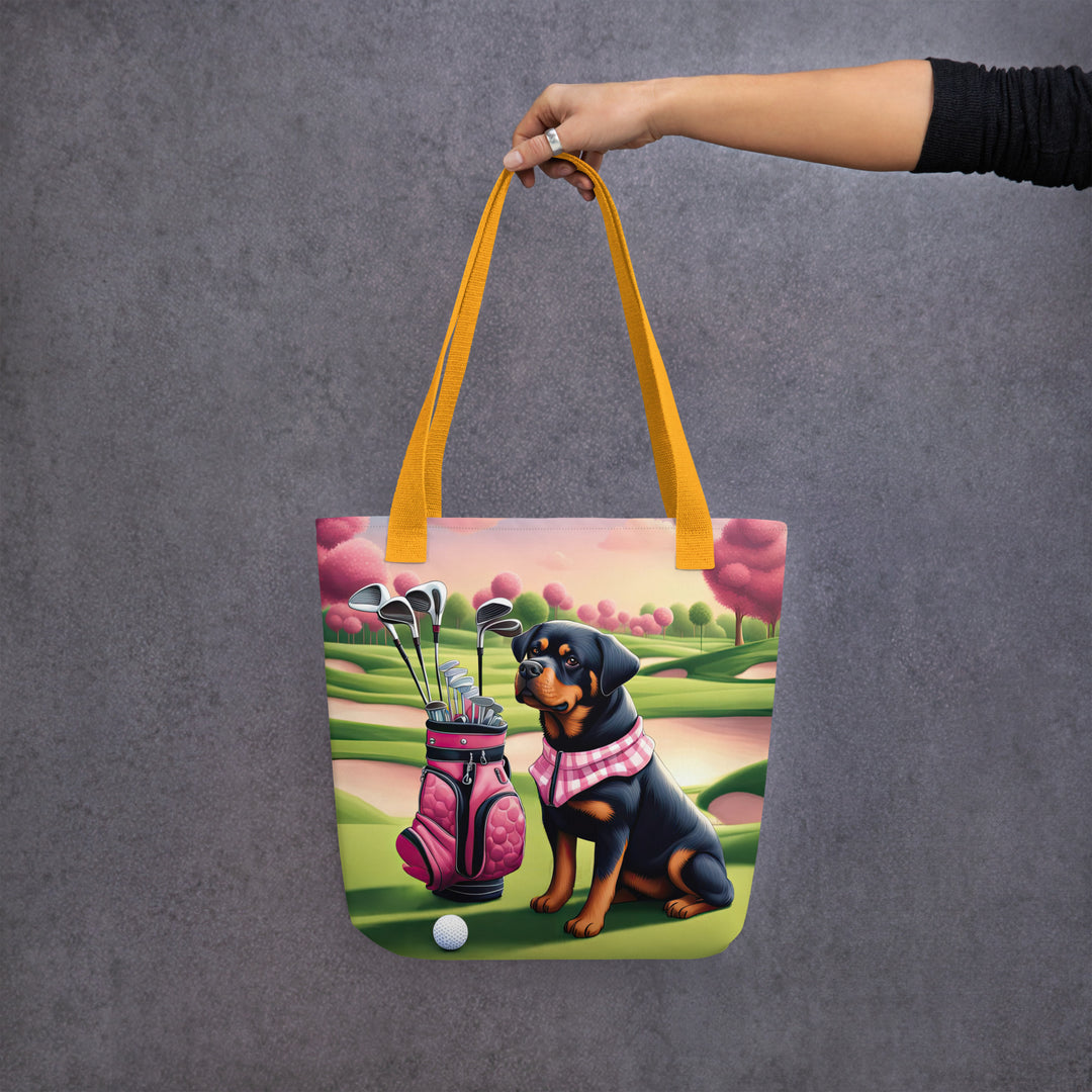 Tote bag-Rottweiler Golfer V4