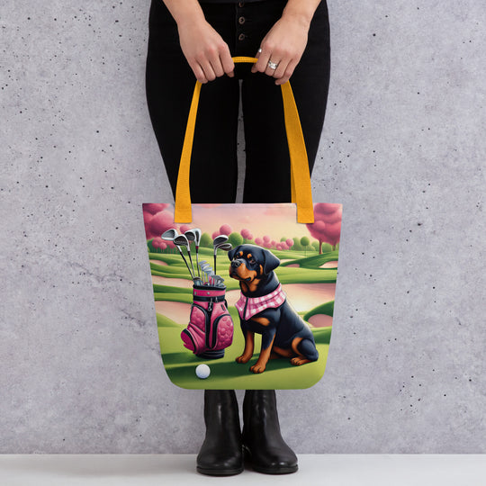 Tote bag-Rottweiler Golfer V4