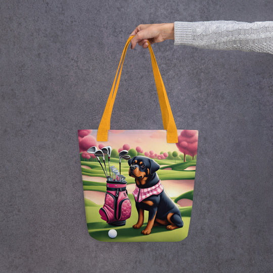 Tote bag-Rottweiler Golfer V4