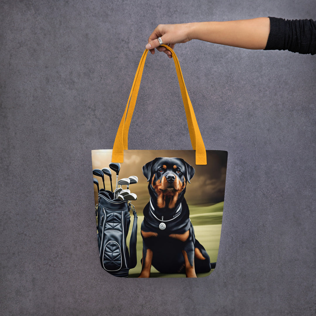 Tote bag-Rottweiler Golfer V5