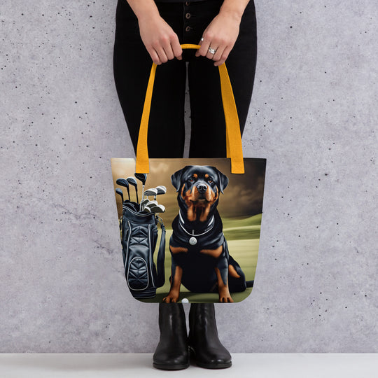 Tote bag-Rottweiler Golfer V5