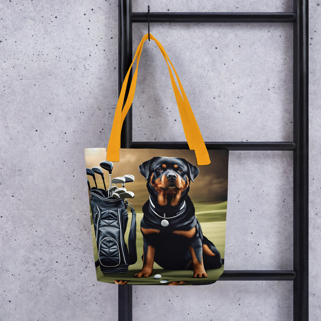 Tote bag-Rottweiler Golfer V5