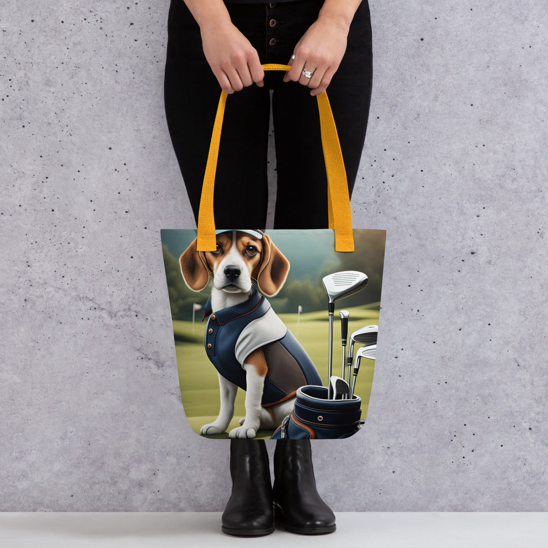 Tote bag-Beagle Golfer