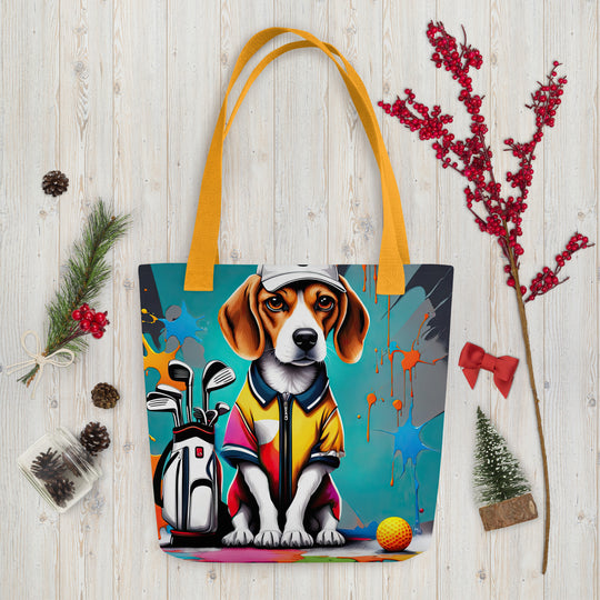 Tote bag-Beagle Golfer V3