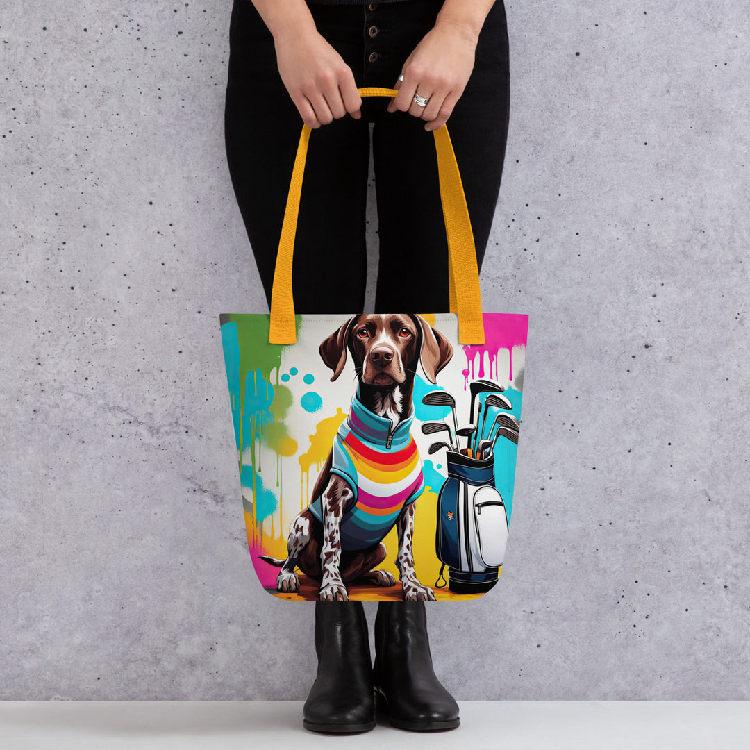 Tote bag-German Shorthaired Pointer Golfer V2