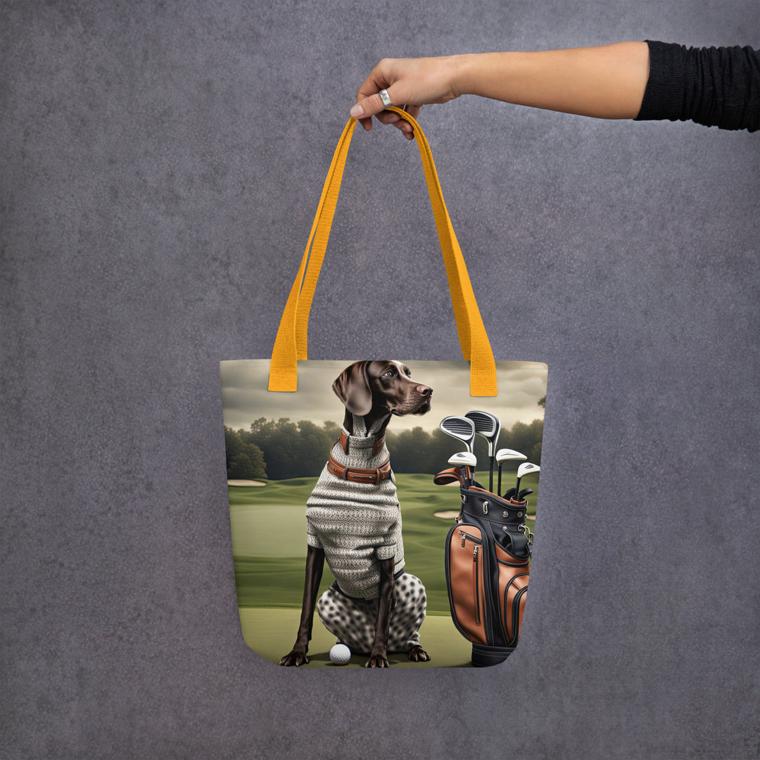 Tote bag-German Shorthaired Pointer Golfer V3