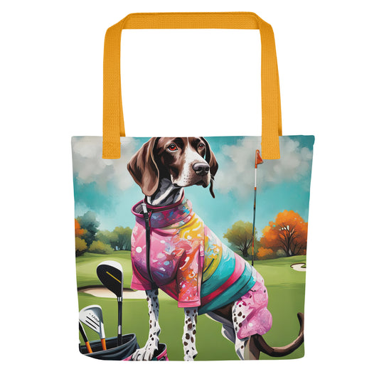 Tote bag-German Shorthaired Pointer Golfer V4