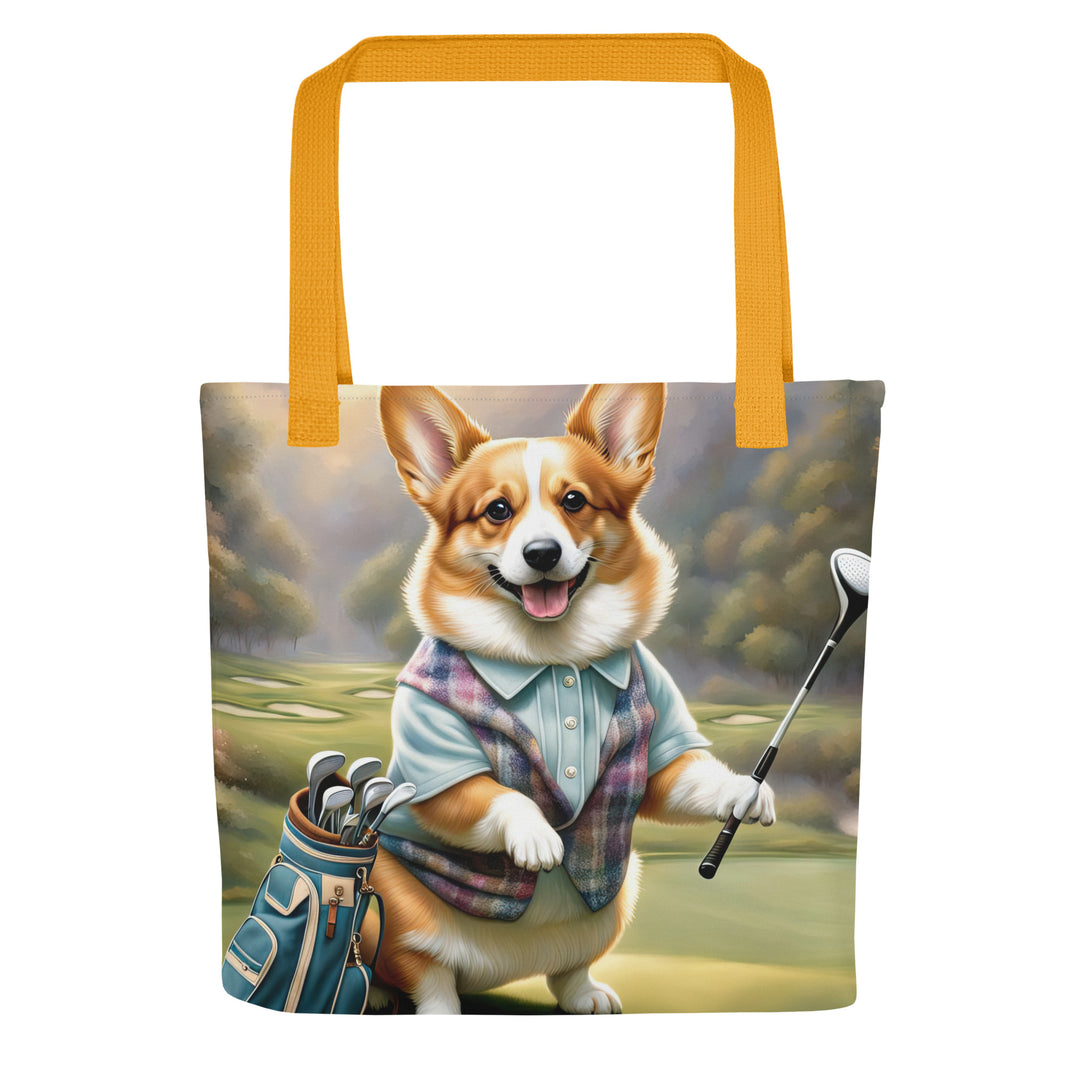 Tote bag-Pembroke Welsh Corgi Golfer V4