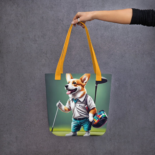 Tote bag-Pembroke Welsh Corgi Golfer V5