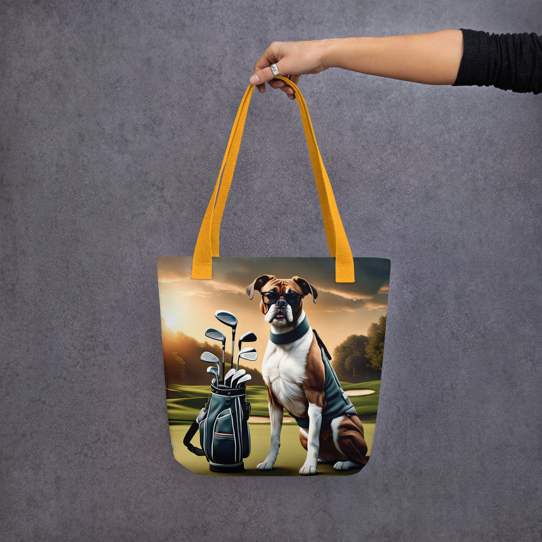 Tote bag-Boxer Golfer V2