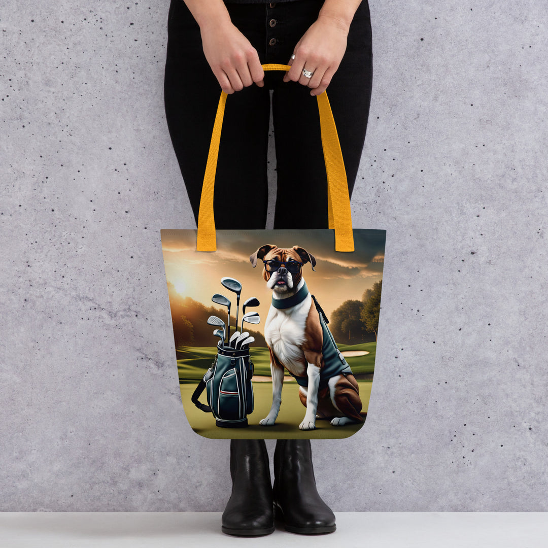 Tote bag-Boxer Golfer V2