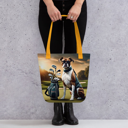 Tote bag-Boxer Golfer V2