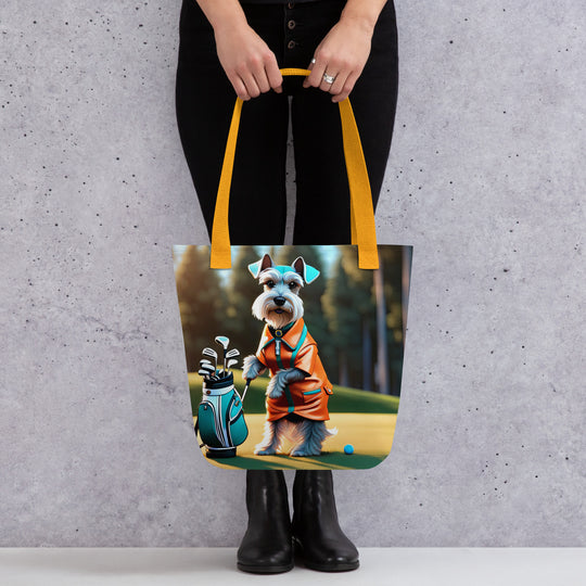 Tote bag-Miniature Schnauzer Golfer V2