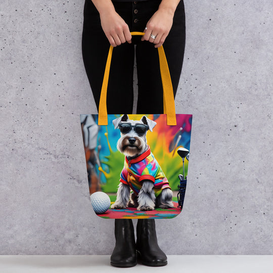 Tote bag-Miniature Schnauzer Golfer V3