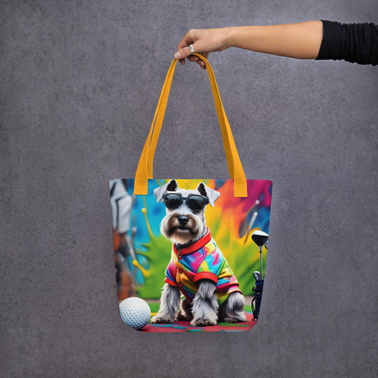 Tote bag-Miniature Schnauzer Golfer V3