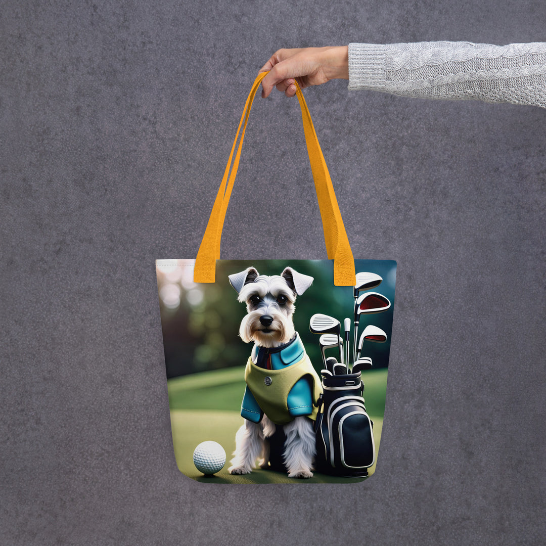 Tote bag-Miniature Schnauzer Golfer V4