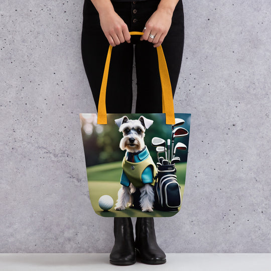 Tote bag-Miniature Schnauzer Golfer V4